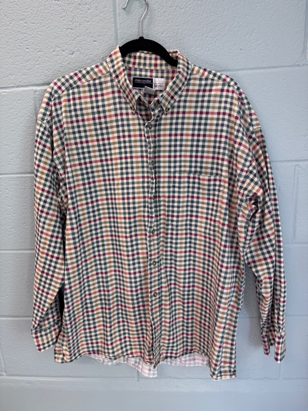Vintage 90s Alexander Martin Plaid Button Down XL